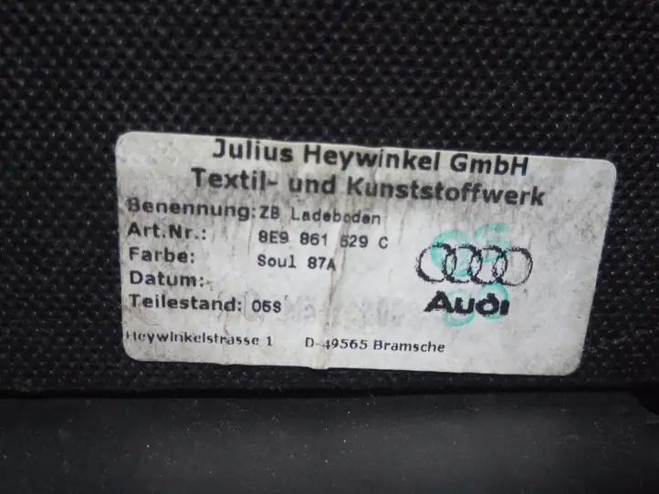 Audi A4 S4 B7 8E 8H (2004 - 2009) 8E9864106 Обшивка ниши запасного колеса — фото 5