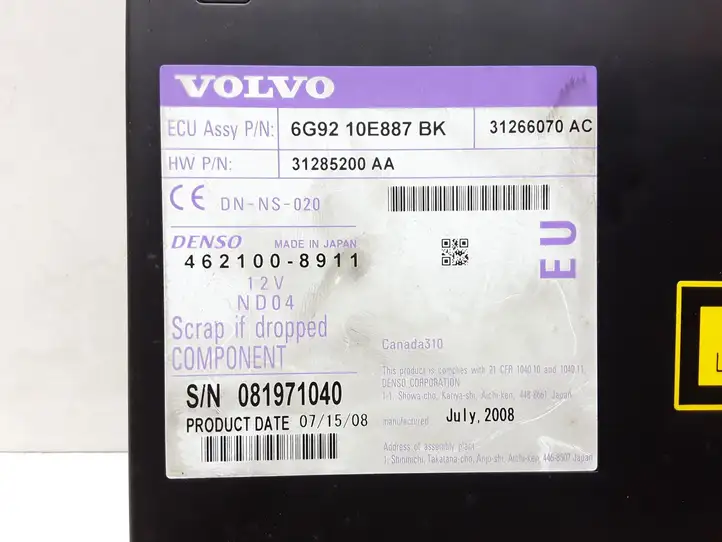 Volvo S80 (2006 - 2009) 6G9210E887BK Навигационный привод CD/DVD — фото 1