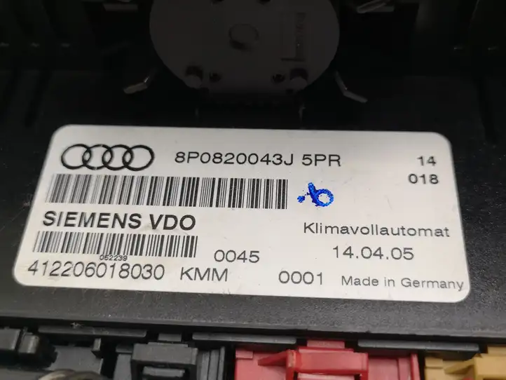 Audi A3/S3 8P (2004 - 2008) 8P0820043J Блок управления климат-контролем — фото 5