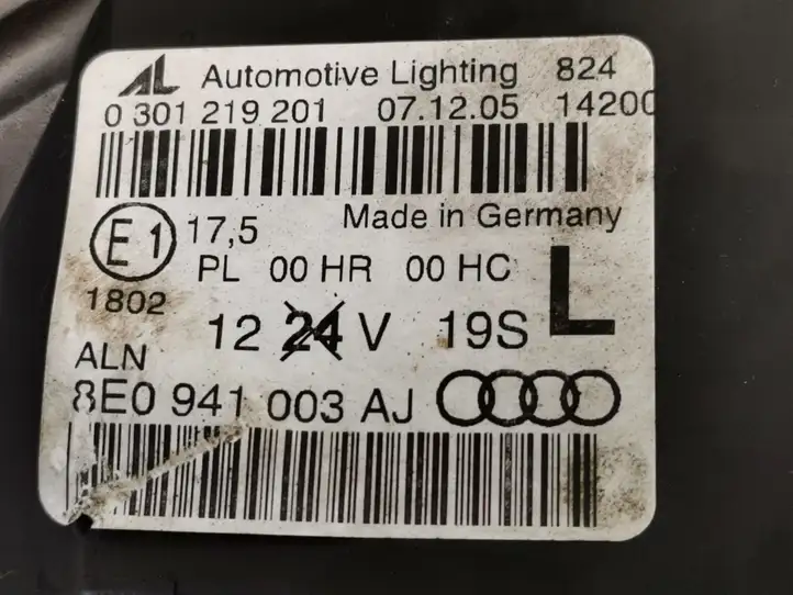 Audi A4 S4 B7 8E 8H (2004 - 2009) 8E0941003AJ Передняя фара — фото 10