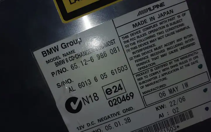 BMW 5 E60 E61 (2004 - 2010) 6986081 CD/DVD чейнджер — фото 5