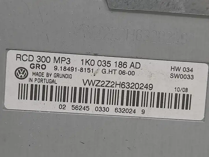 Volkswagen Golf V (2003 - 2009) 1K0035186AD Магнитола / мультимедийная система — фото 2