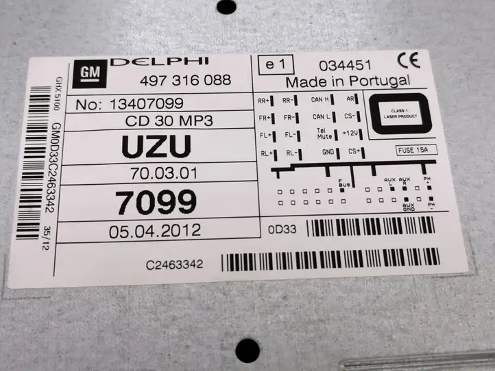 Opel Corsa D (2010 - 2014) 13407099 Магнитола / мультимедийная система — фото 4