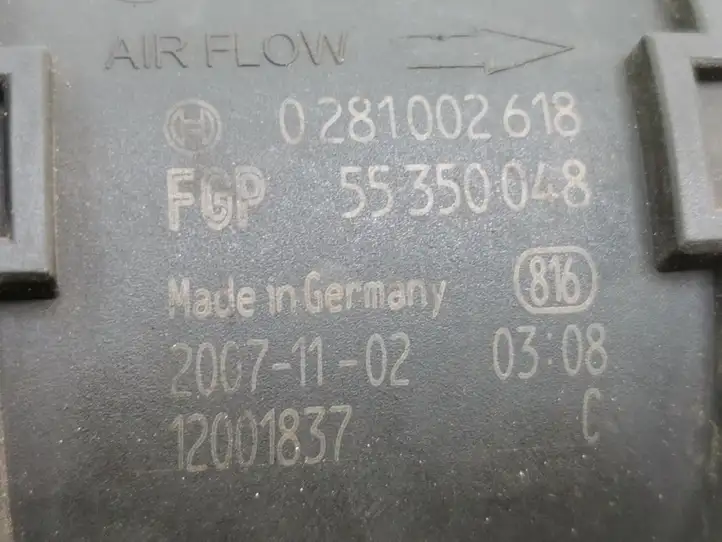 Opel Astra H (2004 - 2009) 0281002618 Датчик массового расхода воздуха — фото 3
