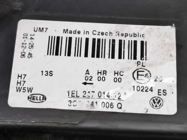 Volkswagen PASSAT B6 (2005 - 2010) 3CO941006Q Передняя фара — фото 13