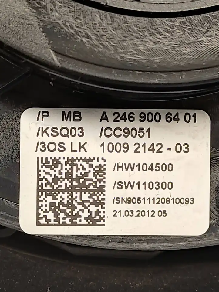 Mercedes-Benz B-class W246 (2011 - 2014) A2469006401 Контактное кольцо SRS — фото 3