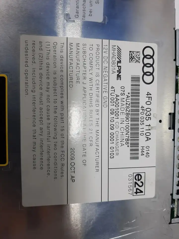 Audi A6 S6 C6 4F (2008 - 2011) 4F0035110A CD/DVD чейнджер — фото 3