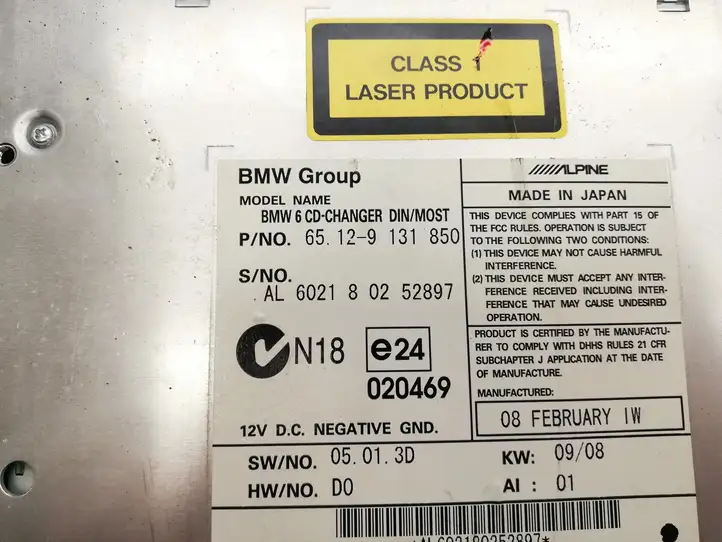 BMW 5 E60 E61 (2004 - 2010) 9131850 CD/DVD чейнджер — фото 5