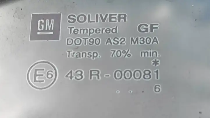 Opel Vectra C (2002 - 2005) 43R00081 Заднее боковое стекло — фото 2