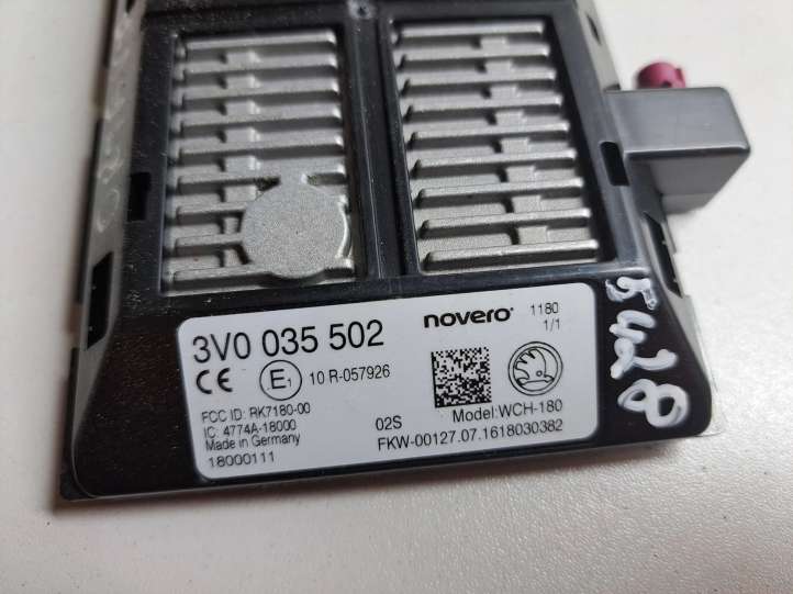 Skoda Octavia Mk3 (5E) (2013 - 2019)  3V0035502 Модуль беспроводной зарядки