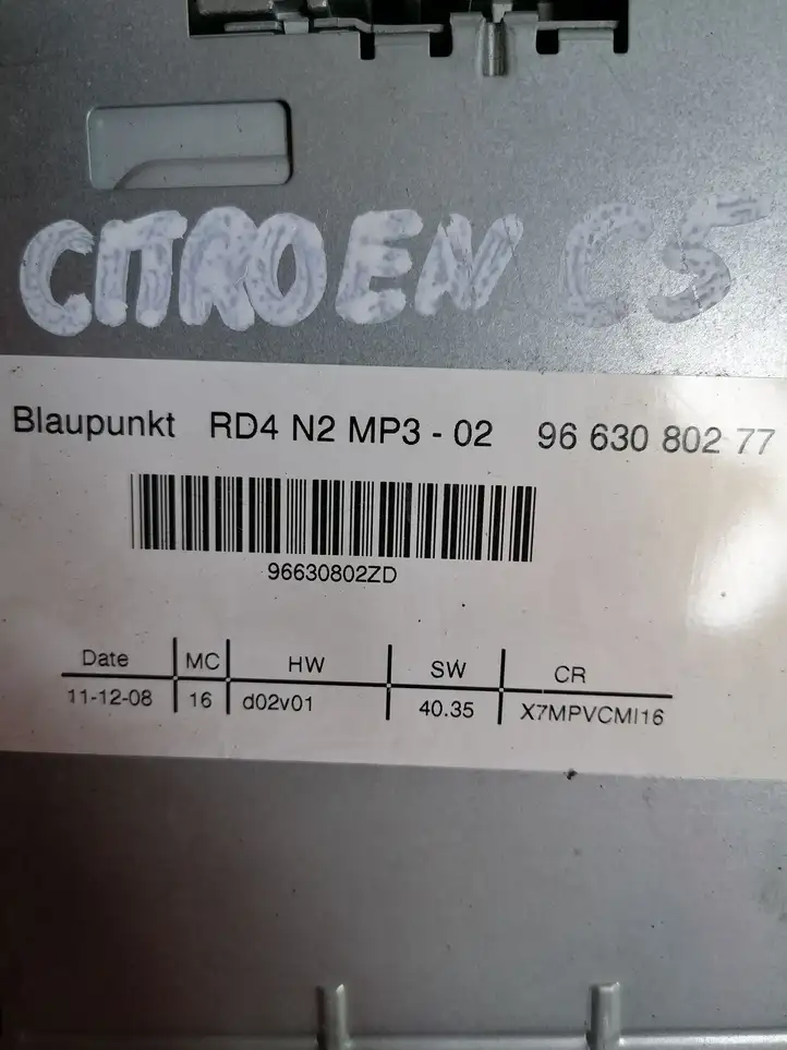 Citroen C5 (2008 - 2017) 9663080277 Магнитола / мультимедийная система — фото 3