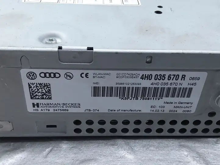 Audi A8 S8 D4 4H (2010 - 2014) 4H0035670N Магнитола / мультимедийная система — фото 4