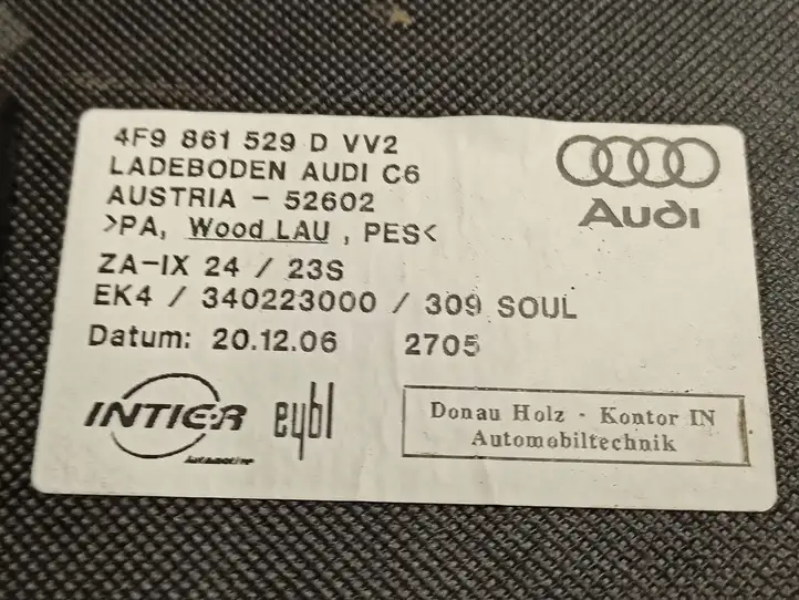 Audi A6 S6 C6 4F (2004 - 2008) 4F9861529D Пол багажника — фото 4