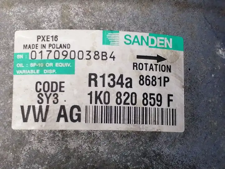 Volkswagen PASSAT B6 (2005 - 2010) 1k0820859f Компрессор (насос) кондиционера воздуха — фото 10