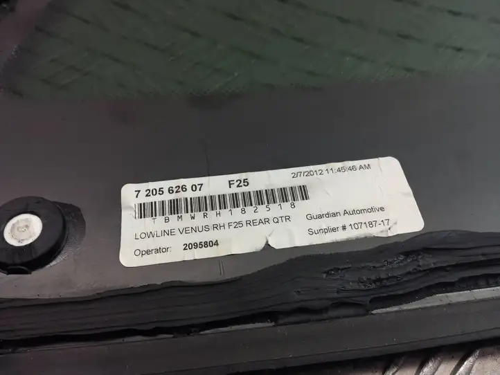 BMW X3 F25 (2010 - 2017) 7205626 Заднее боковое стекло — фото 3