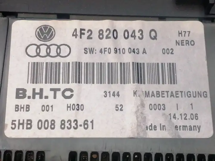 Audi A6 S6 C6 4F (2004 - 2008) 4F2820043Q Блок управления климат-контролем — фото 10
