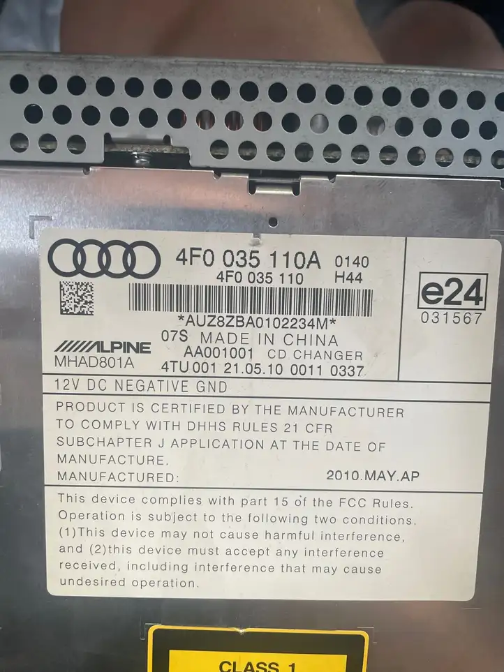 Audi A6 S6 C6 4F (2008 - 2011) 4F0035110A CD/DVD чейнджер — фото 2
