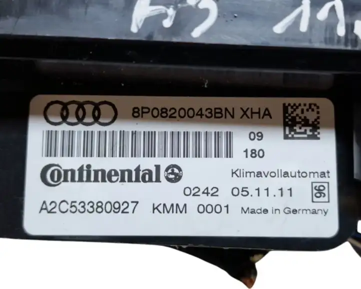 Audi A3/S3 8P (2008 - 2013) 8P0820043BN Блок управления климат-контролем — фото 7