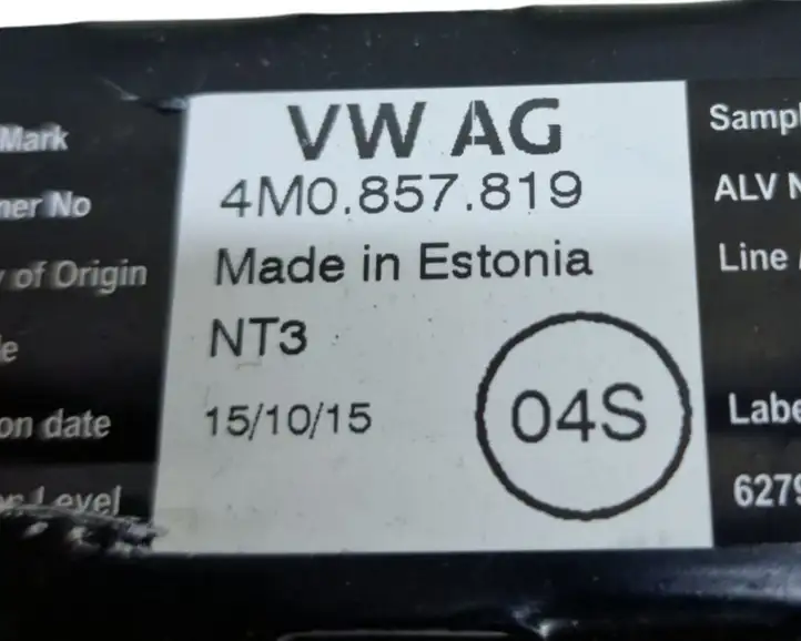 Volkswagen PASSAT B8 (2015 - ) 4M0857819 Регулятор ремня безопасности — фото 6