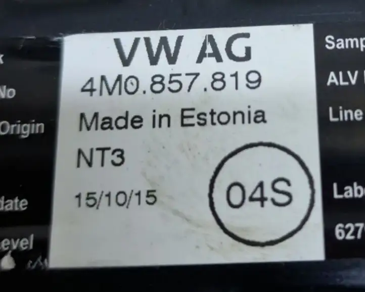 Volkswagen PASSAT B8 (2015 - ) 4M0857819 Регулятор ремня безопасности — фото 2