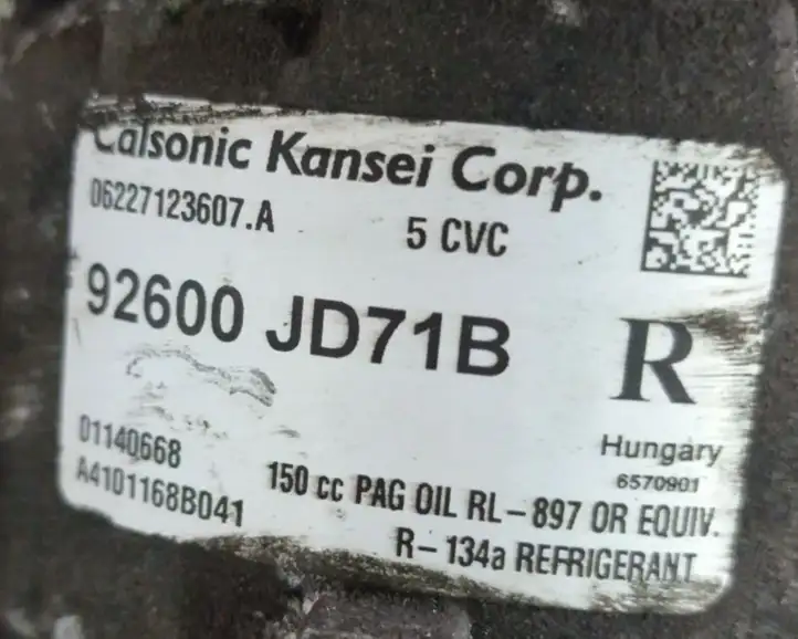 Nissan X-Trail T31 (2007 - 2014) 92600JD71B Компрессор (насос) кондиционера воздуха — фото 6