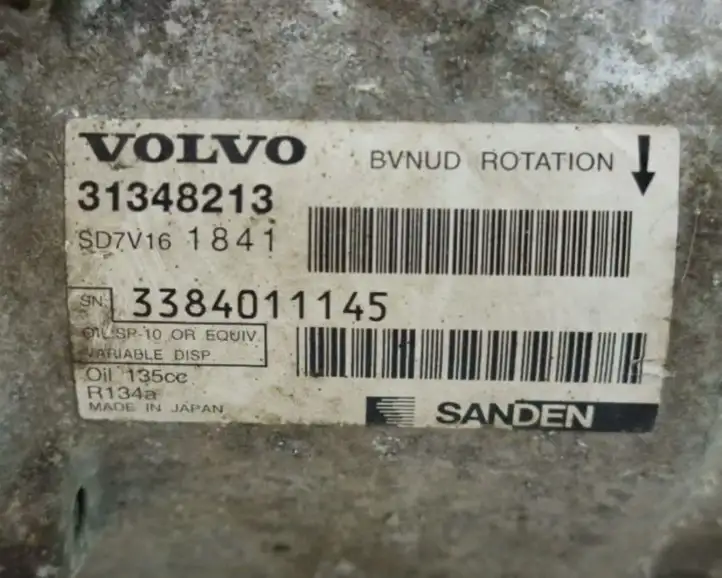 Volvo V60 (2010 - 2013) 31348213 Компрессор (насос) кондиционера воздуха — фото 8