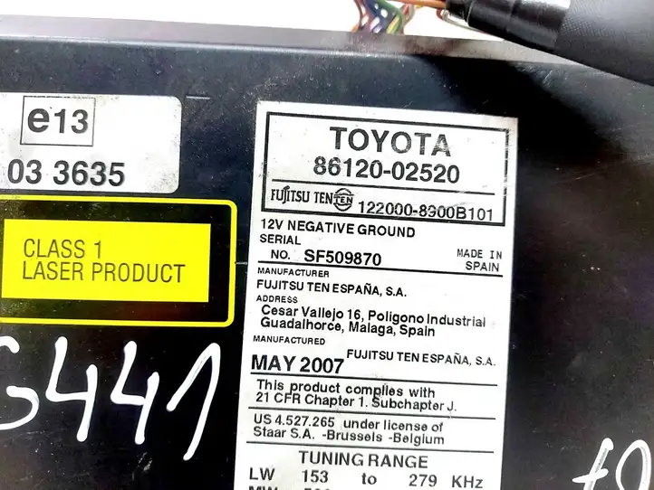 Toyota Auris 150 (2006 - 2012) 8612002520 Магнитола / мультимедийная система — фото 6