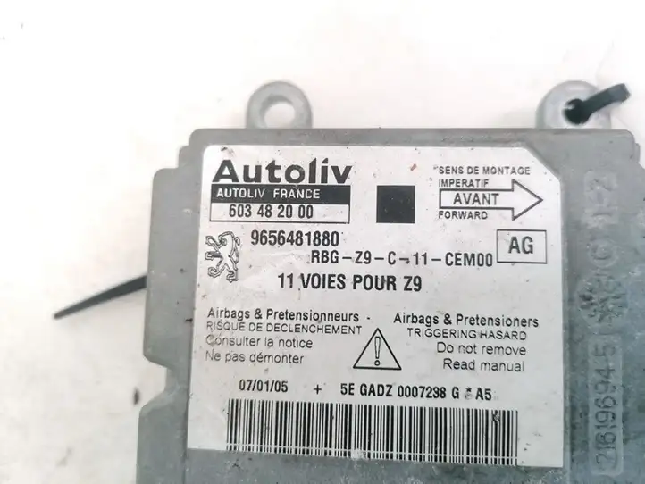 Peugeot 607 (2004 - 2010) 9656481880 Блок управления SRS — фото 3