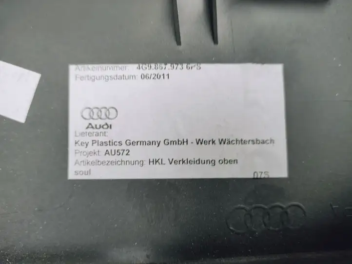 Audi A6 C7 (2011 - 2014) 4G9867973 Верхняя обшивка у окна — фото 7