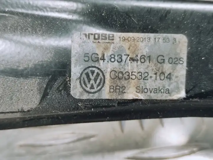 Volkswagen Golf VII (2013 - 2019) 5G4837461G Стеклоподъемник передней двери (без мотора) — фото 2