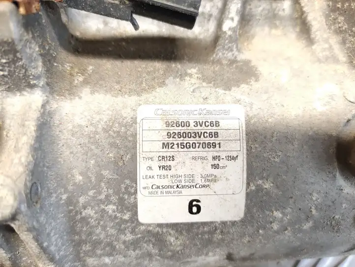 Nissan Pulsar (2014 - 2018) 926003VC6B Компрессор (насос) кондиционера воздуха — фото 4