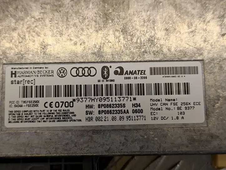 Audi A3/S3 8P (2008 - 2013) 8P0862335AA Bluetooth модуль — фото 2