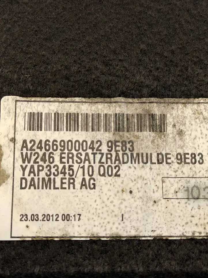 Mercedes-Benz B-class W246 (2011 - 2014) A2466900042 Коврик багажника — фото 4