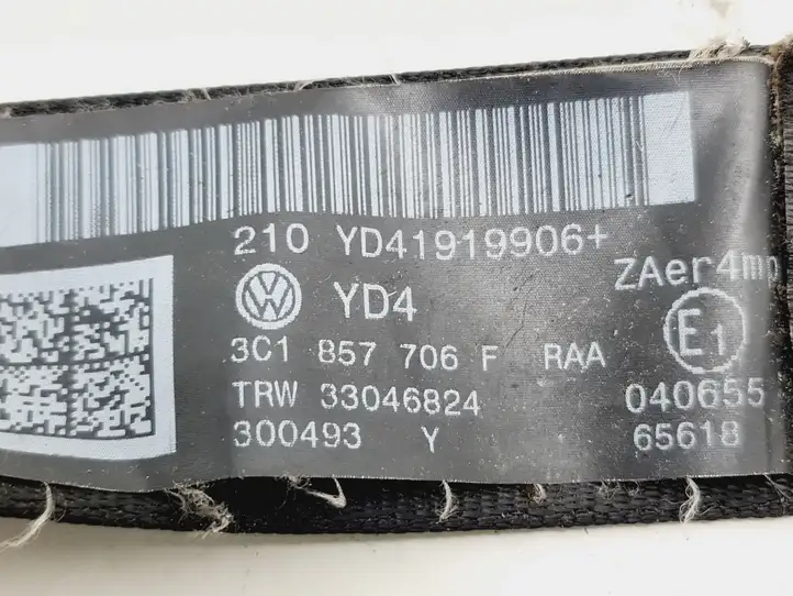 Volkswagen PASSAT B6 (2005 - 2010) 3C1857706F Передний ремень безопасности — фото 4