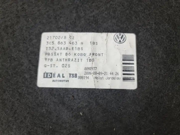 Volkswagen PASSAT B6 (2005 - 2010) 3C5863463 Коврик багажника — фото 3