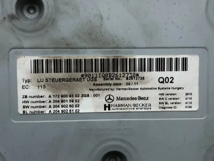 Mercedes-Benz E W212 (2009 - 2016) A1729009302 Контроллер мультимедийной системы — фото 2