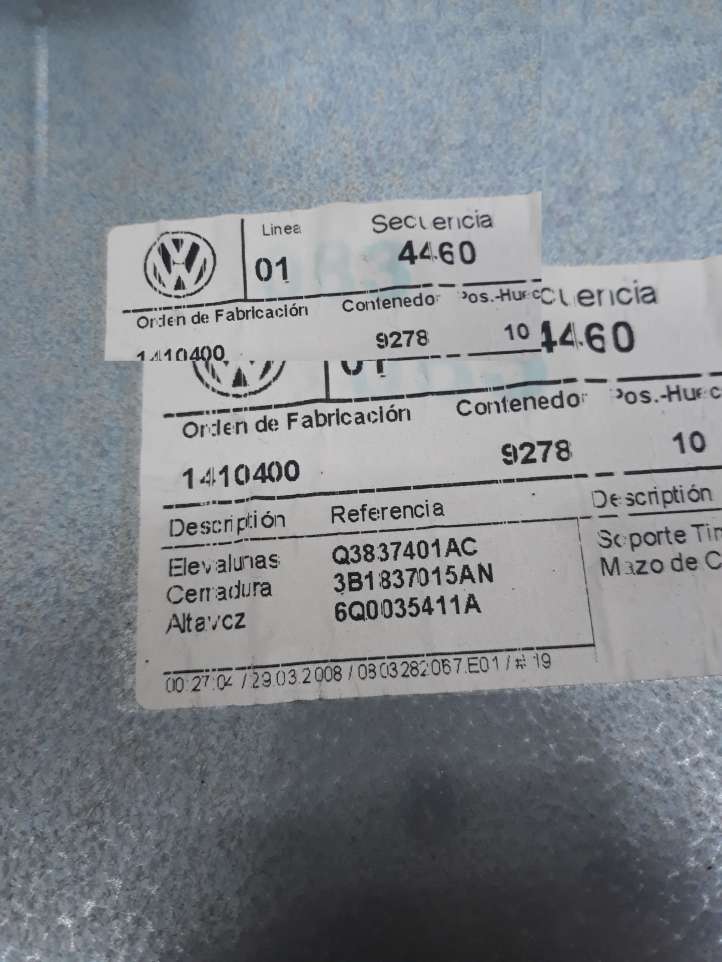 Volkswagen Polo (2005 - 2009)  3B1837015AN Механизм механического подъема окон передней двери
