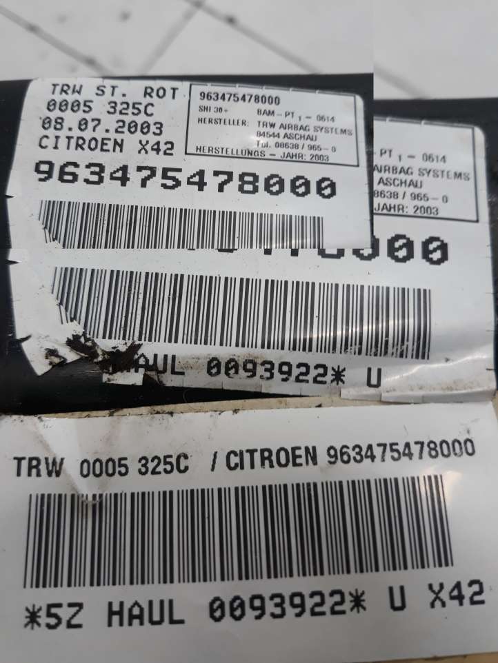 Citroen C5 (2004 - 2008)  963475478000 Боковая подушка безопастности (стойка)