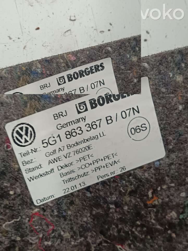 Volkswagen Golf VII (2013 - 2019)  5G1863367B Ковролин для интерьера