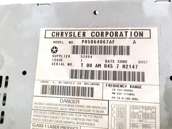 Chrysler 300 - 300C (2005 - 2011) P05064067AF Магнитола / мультимедийная система — фото 3