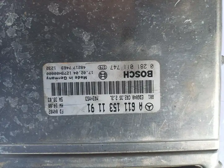 Mercedes-Benz Sprinter W901 W902 W903 W904 (1995 - 2007) A6111531191 Блок управления двигателем (ЭБУ) — фото 4