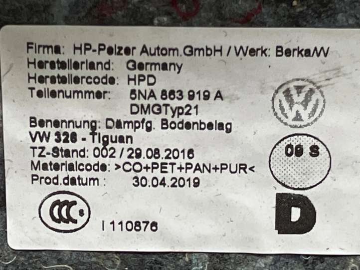 Volkswagen Tiguan (2016 - 2020)  5NB863367D Ковролин для интерьера