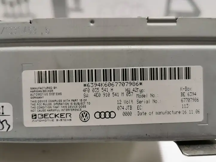 Audi A6 S6 C6 4F (2004 - 2008) 4F0035541H Магнитола / мультимедийная система — фото 2