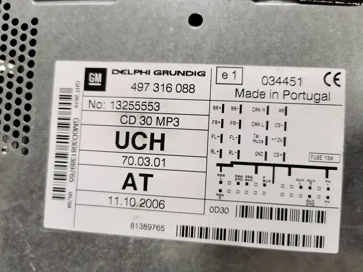 Opel Zafira B (2006 - 2008) 13255553 Магнитола / мультимедийная система — фото 4