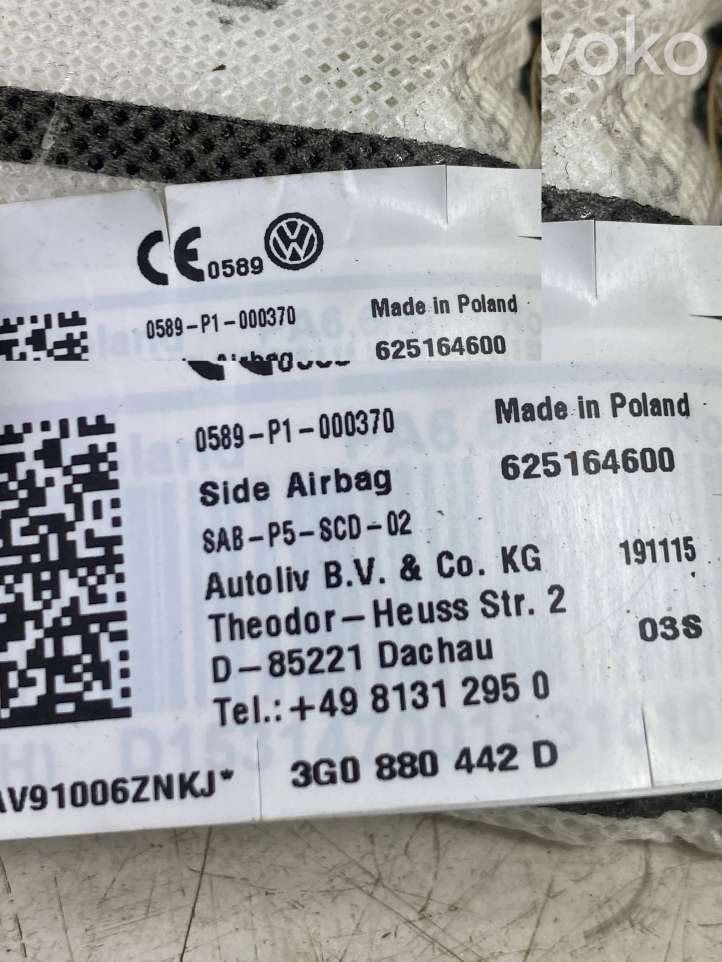 Volkswagen PASSAT B8 (2015 - )  3G0880442D Боковая подушка безопастности (стойка)