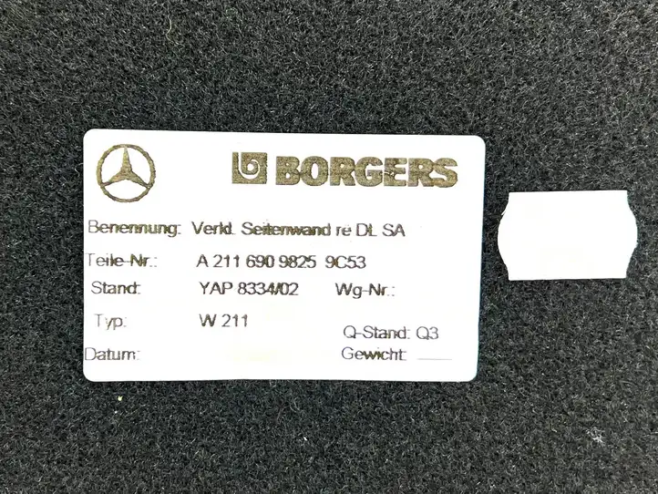 Mercedes-Benz E W211 (2002 - 2009) A2116909825 Боковая обшивка багажника — фото 9