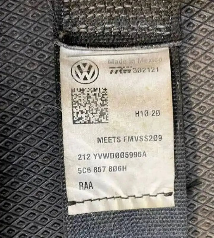 Volkswagen Jetta VI (2011 - 2018) 5C6857807D Задний ремень безопасности — фото 4