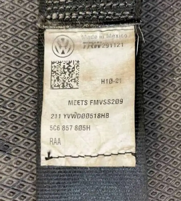 Volkswagen Jetta VI (2011 - 2018) 5C6857807D Задний ремень безопасности — фото 5