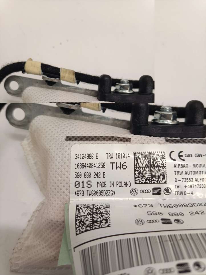 Volkswagen Golf VII (2013 - 2019)  5G0880242B Боковая подушка безопастности (стойка)