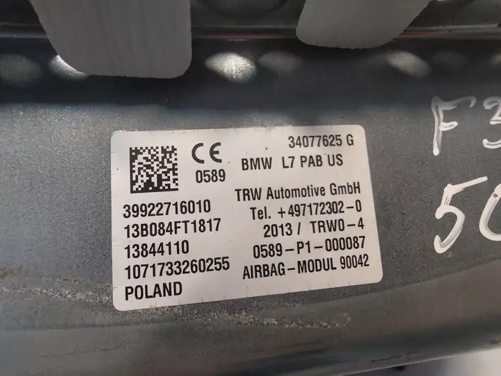 BMW 3 F30 F35 F31 (2012 - 2018) 9227160 Подушка безопасности пассажира — фото 4